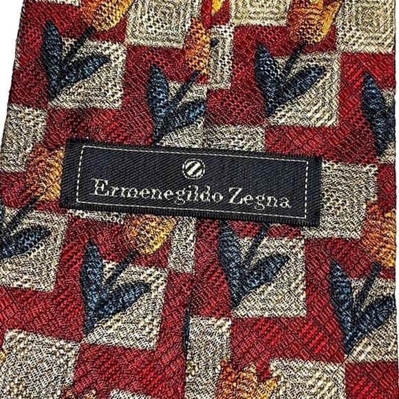 𝅺ERMENEGILDO Zegna Silk Tulip Tie Made in Italy - Picture 3 of 6